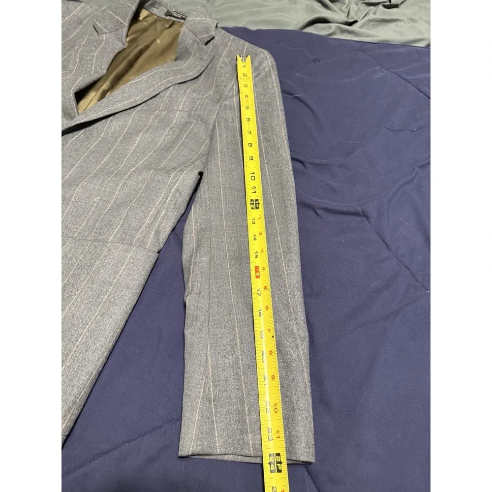 Banana Republic Vitale Barberis 42R Blazer Wool Gray Stripe Jacket